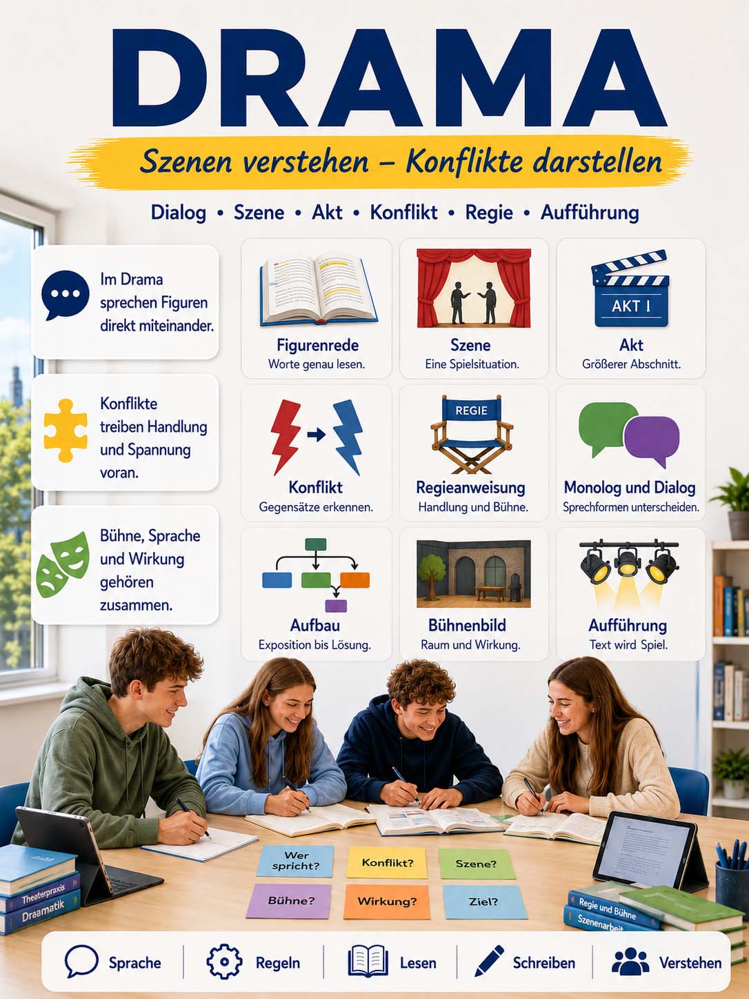 Deutsch - Lernposter zum Drama