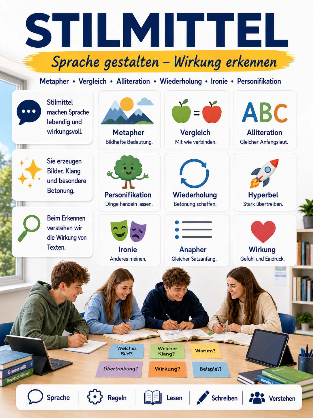 Deutsch - Lernposter zu Stilmitteln