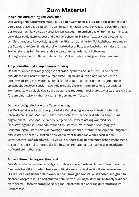 Cäsar im hercynischen Wald (Germanen-Exkurs hybrid-digital)