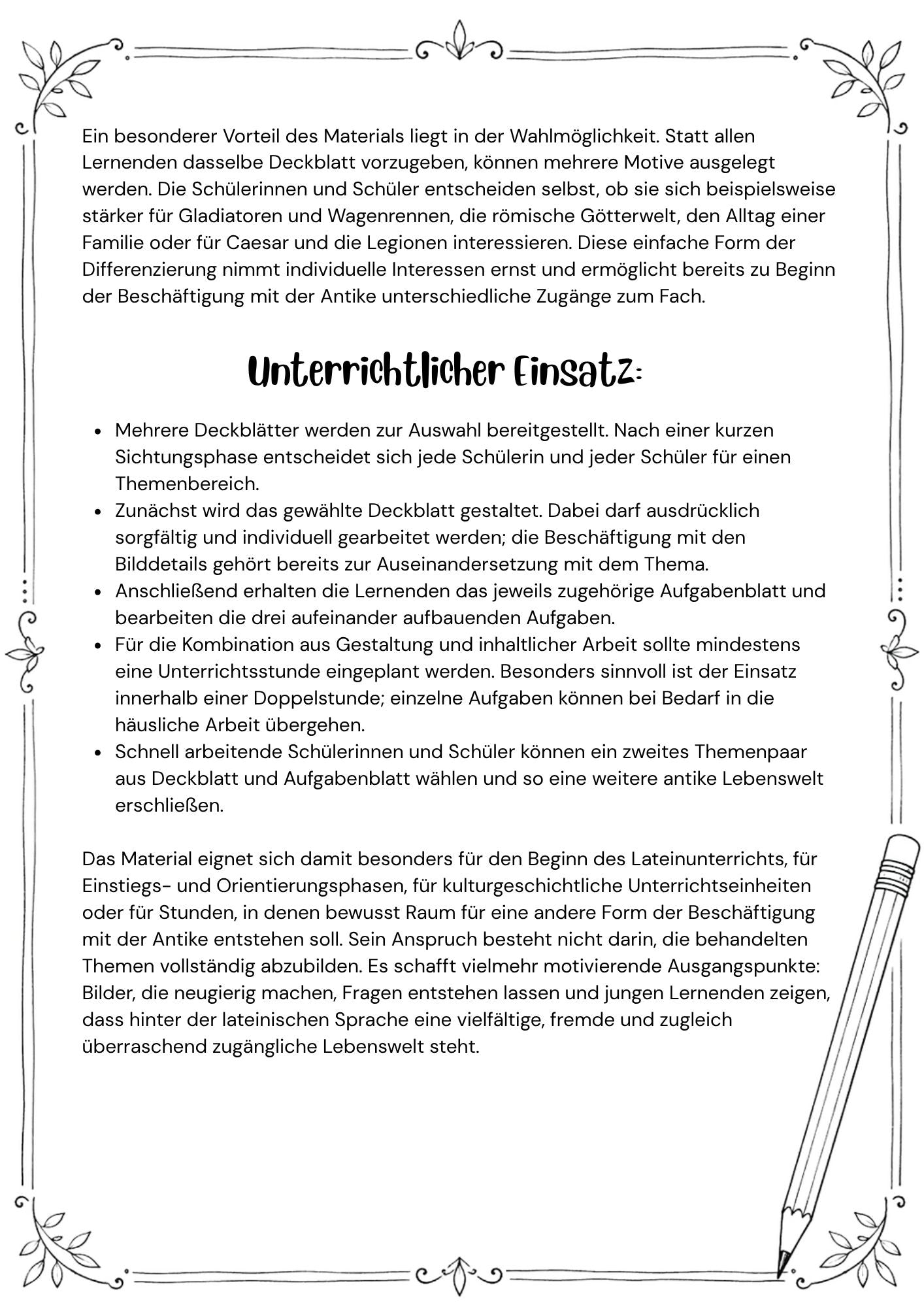 Deckblätter für den Lateinunterricht (Lateinmappe und Ordner)
