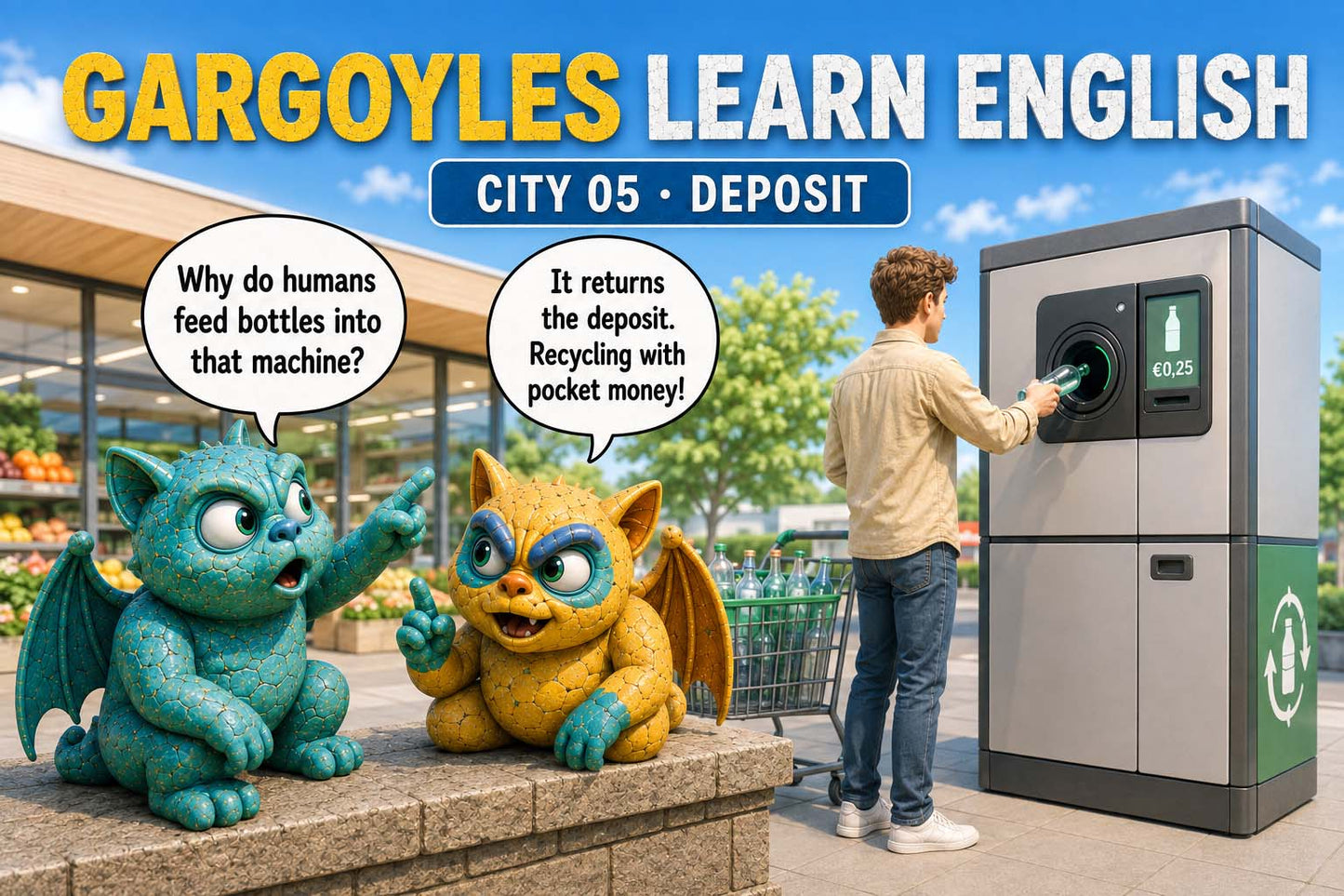 Englisch - aktivierende Sprachlernposter - Gargoyles Learn English