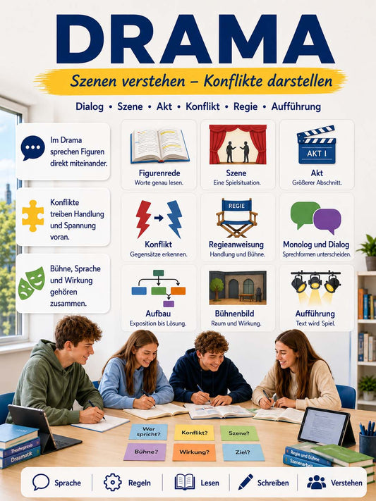 Deutsch - Lernposter zum Drama