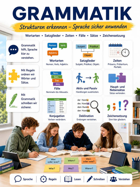 Deutsch - Lernposter zur Grammatik