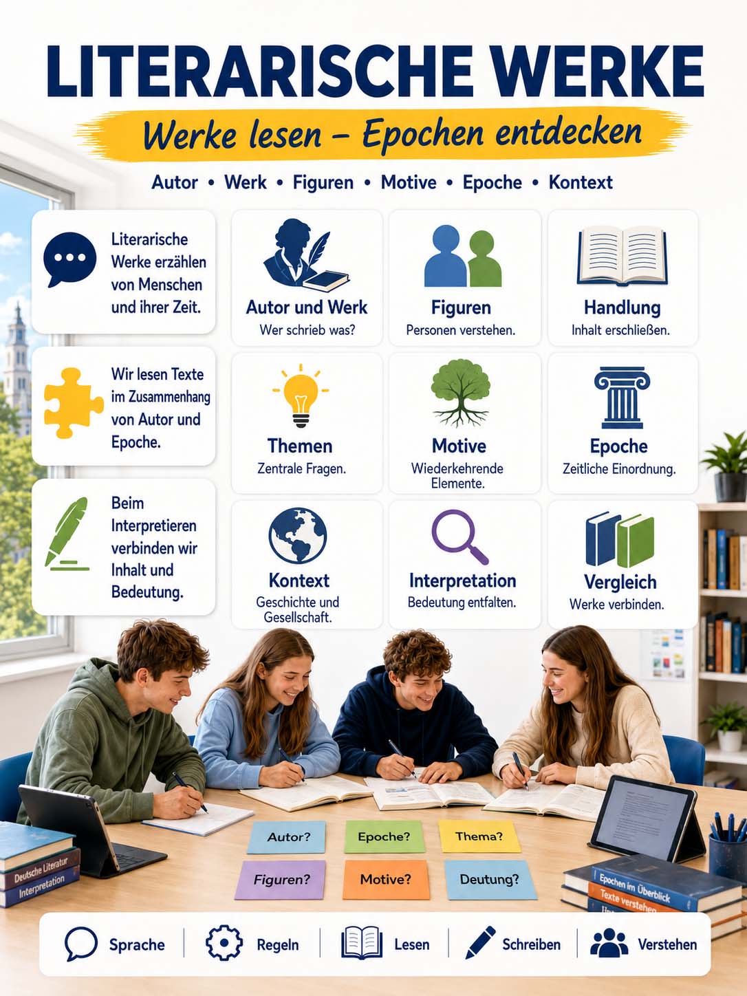 Deutsch - Lernposter zu Standardwerken im Literaturunterricht