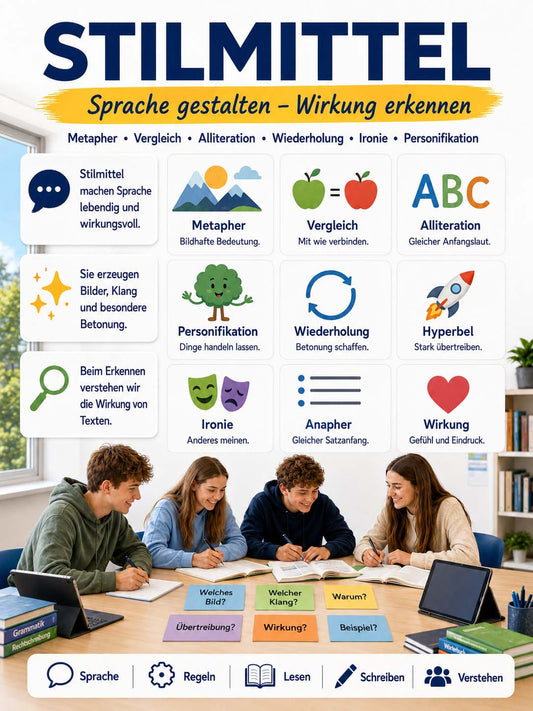 Deutsch - Lernposter zu Stilmitteln
