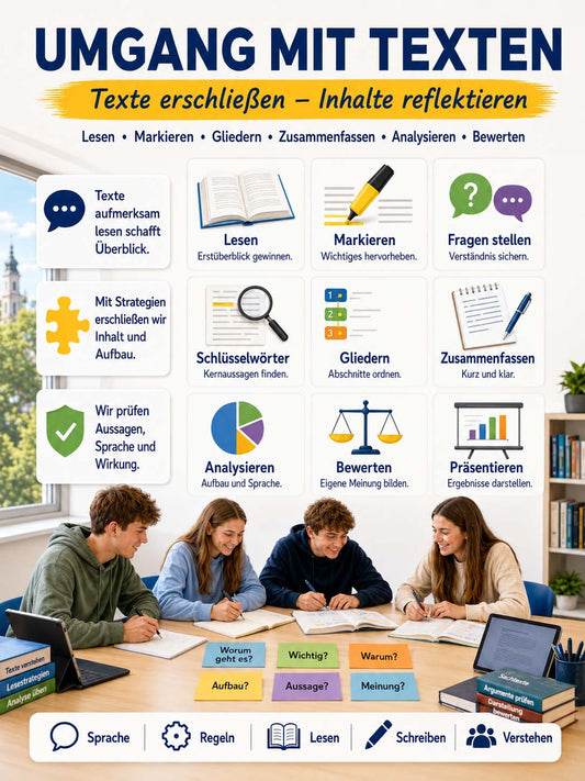 Deutsch - Lernposter zum Umgang mit Texten