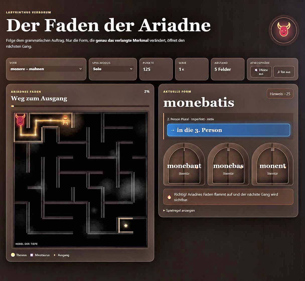 Digitales Lernmaterial - Der Faden der Ariadne (Wortschatz und Grammatik)