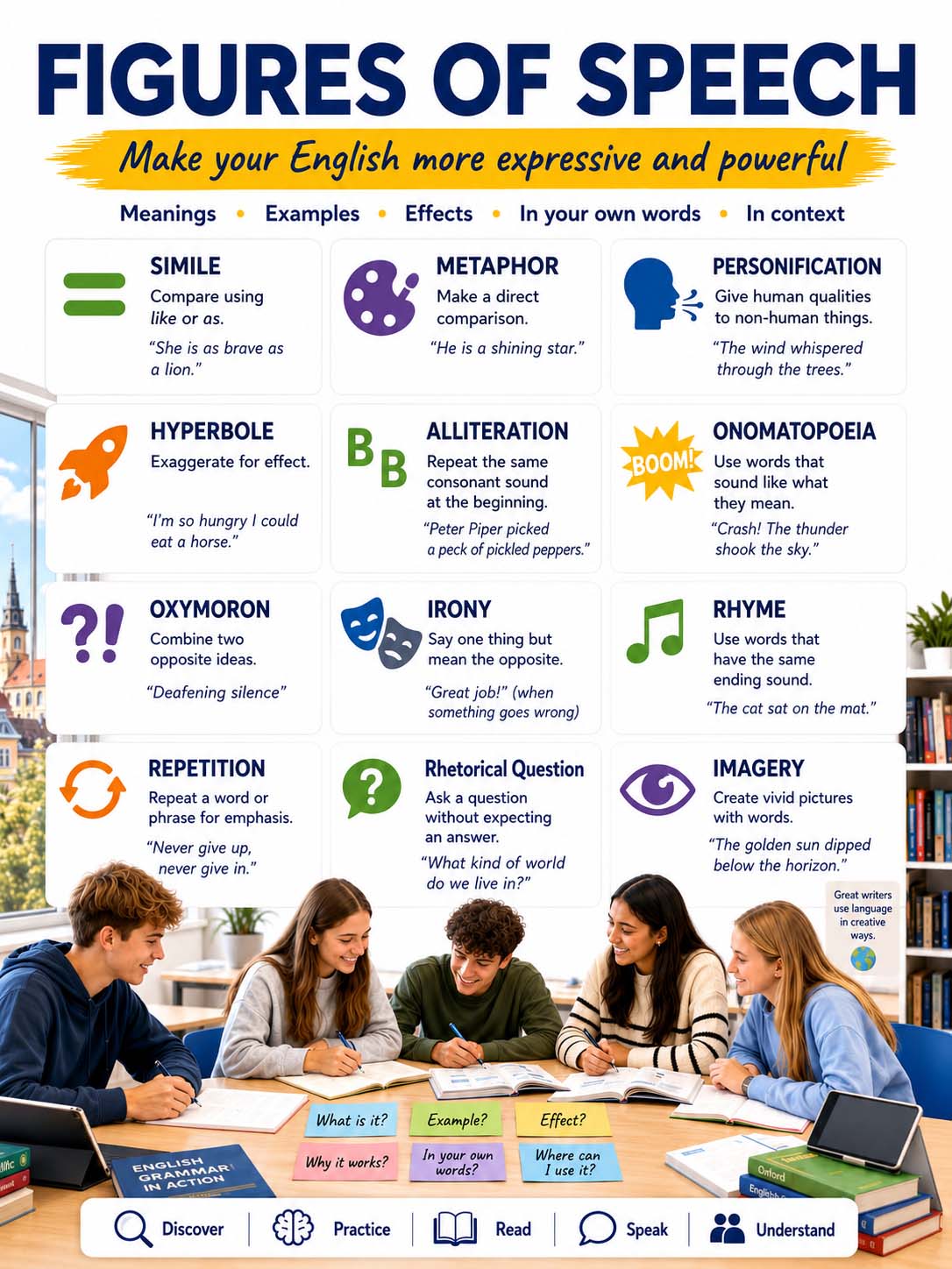 Englisch - Lernposter Stilmittel