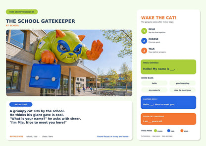 Englisch - aktivierende Sprachlernposter - Grumpy Cat Gargoyles