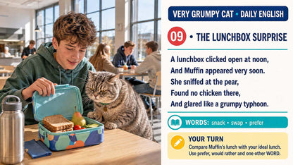 Englisch - aktivierende Sprachlernposter - Grumpy Cat mit Limericks 1