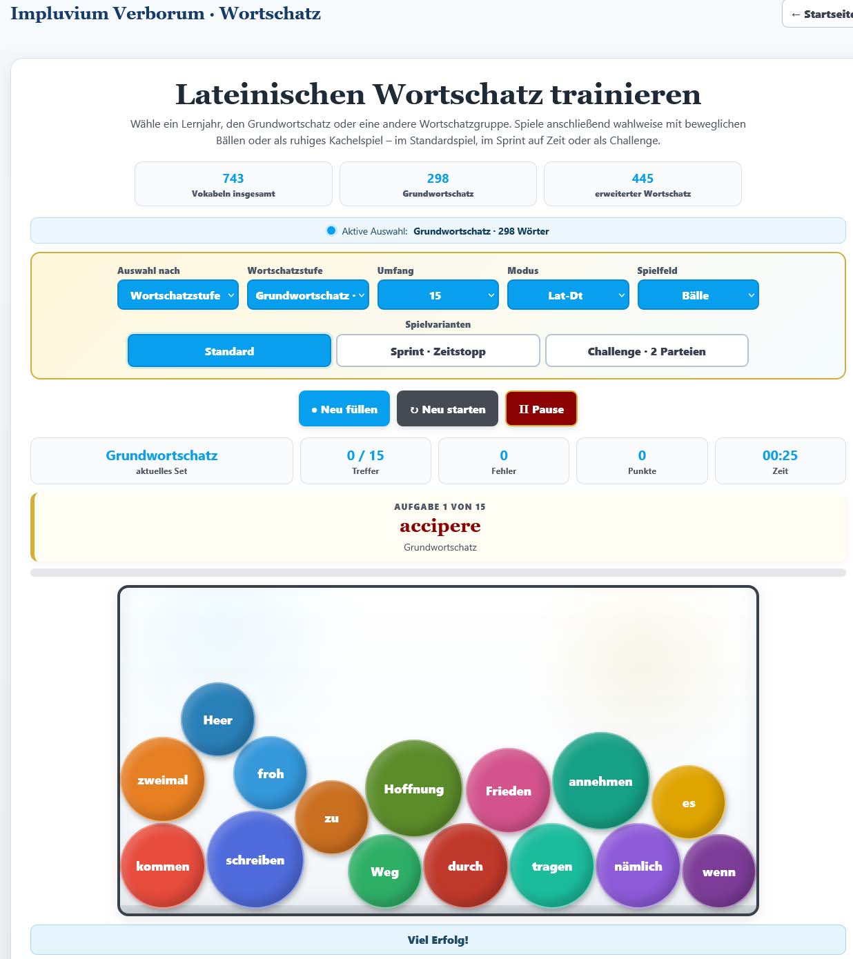 Digitales Lernmaterial - Impluvium Verborum (Wortschatz und Formenlehre)