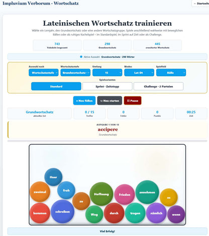 Digitales Lernmaterial - Impluvium Verborum (Wortschatz und Formenlehre)