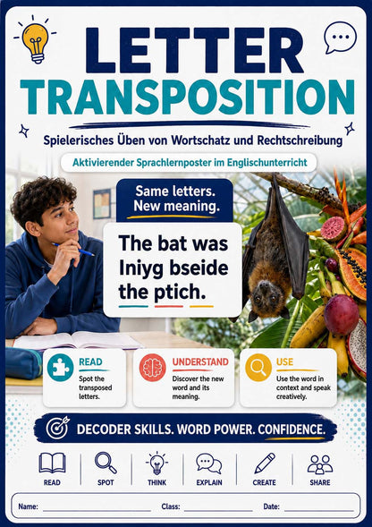 Englisch - aktivierende Sprachlernposter - Letter Transposition