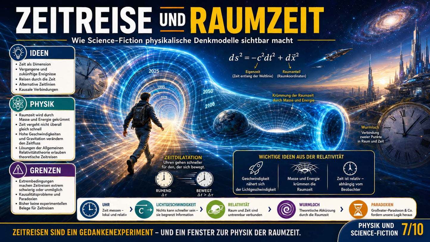 Physik - Lernposter Atomphysik, Raketen und Science Fiction