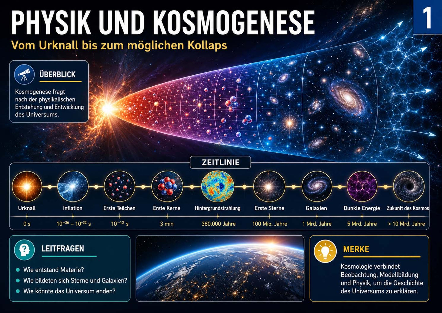Physik - Lernposter Kosmologie und Grundmodelle