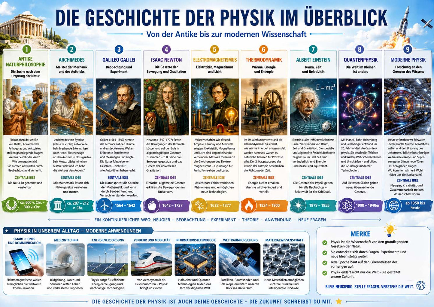Physik - Lernposter Geschichte der Physik