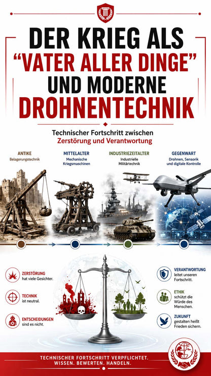 Physik - Lernposter Krieg als "Vater aller Dinge", Drohnen und Ethik