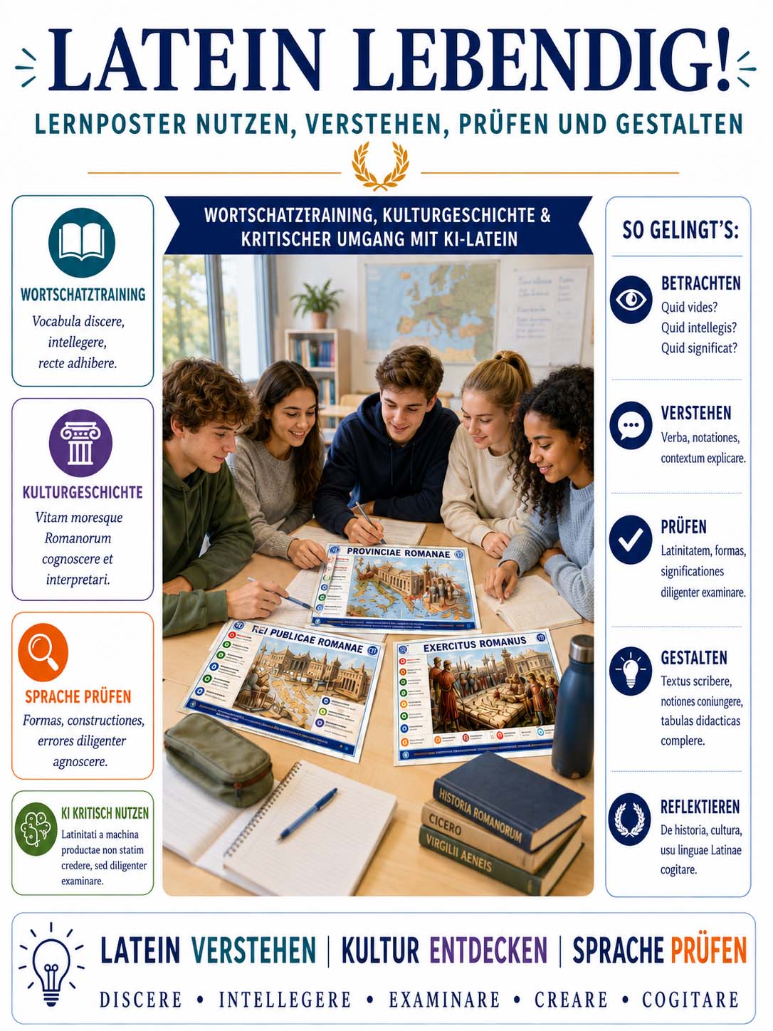 Sprachlernposter Latein - Familie, Kinder und Sklaven
