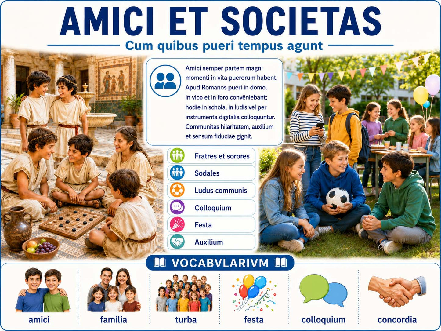 Sprachlernposter Latein - Familie, Kinder und Sklaven