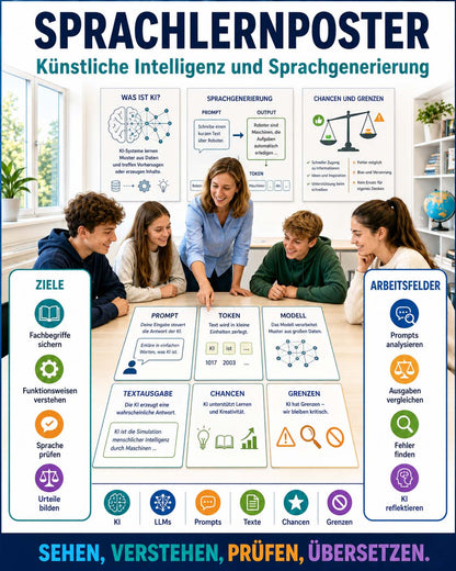 Sprachlernposter Latein - KI, LLMs und Sprachproduktion