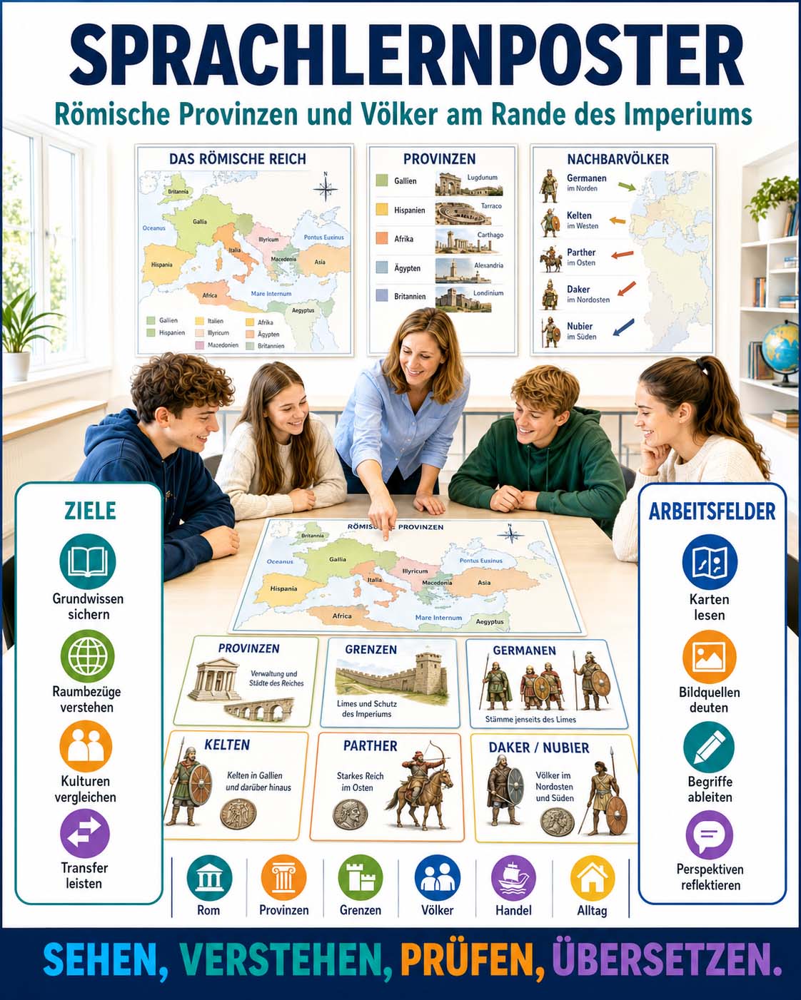 Sprachlernposter Latein - Provinzen und Völker am Rande des Imperiums