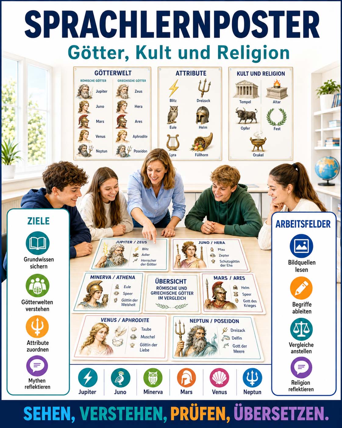 Sprachlernposter Latein - Götter, Kult und Religio