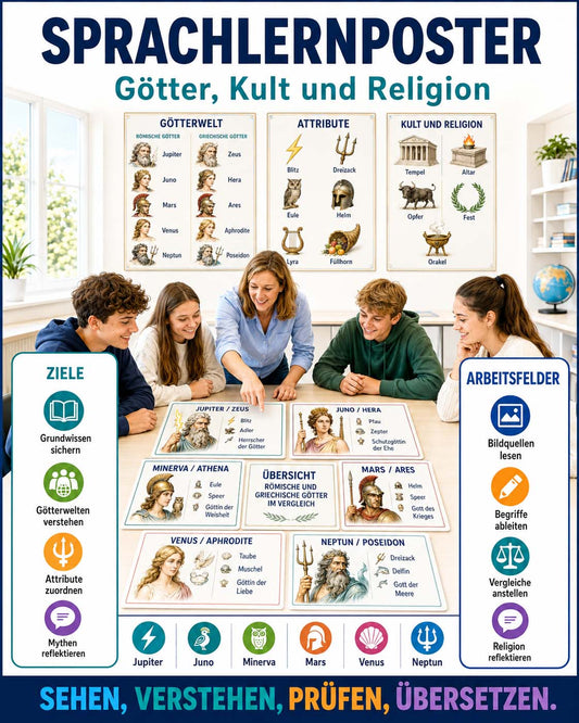 Sprachlernposter Latein - Götter, Kult und Religio