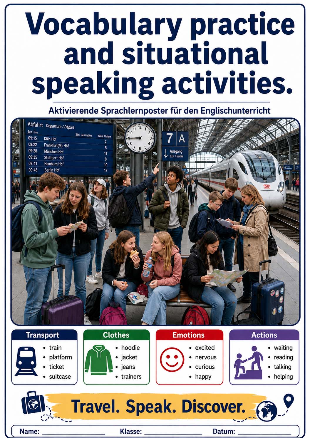 Englisch - aktivierende Sprachlernposter - Vocabulary Practice