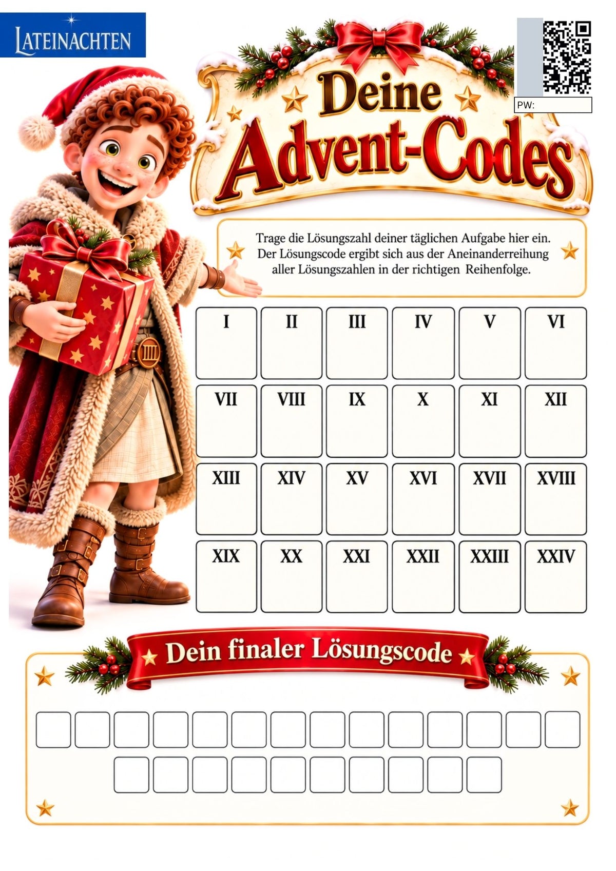 Latein Adventskalender 2026 - Grammatik wiederholen im Advent