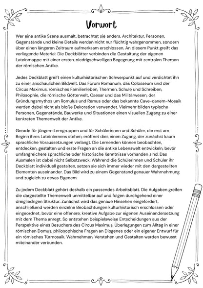 Deckblätter für den Lateinunterricht (Lateinmappe und Ordner)