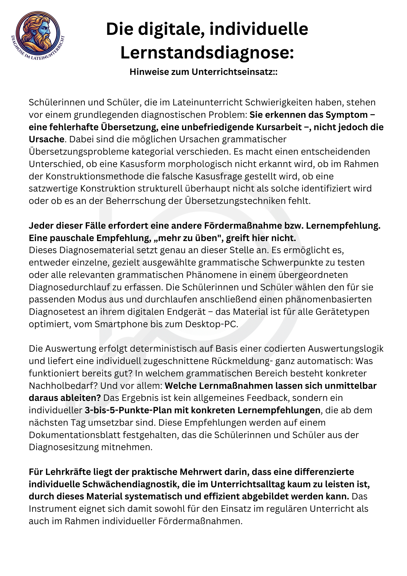 Diagnose im Lateinunterricht