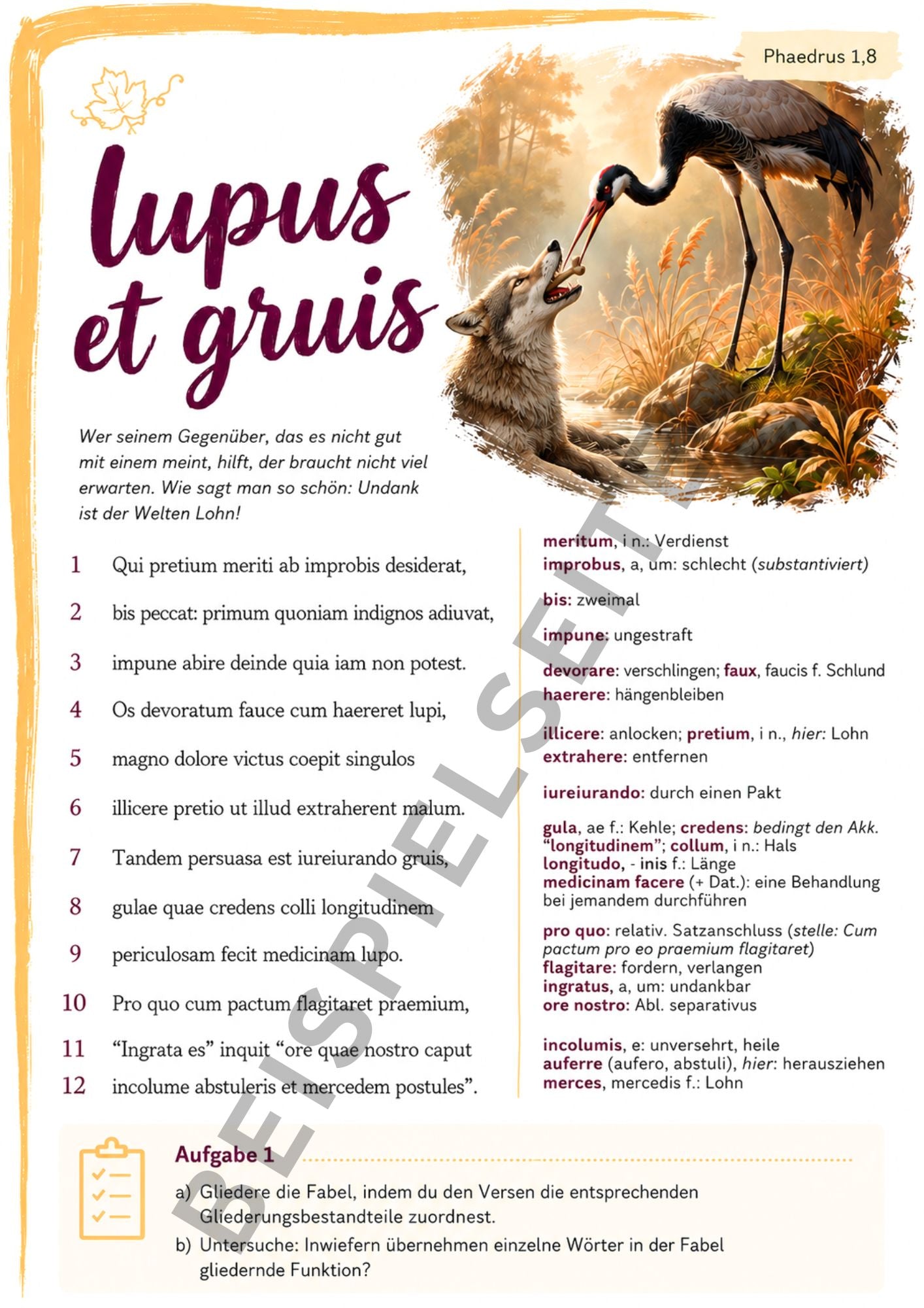 Phaedrus - Fabulae (Text- und Arbeitsmaterial)