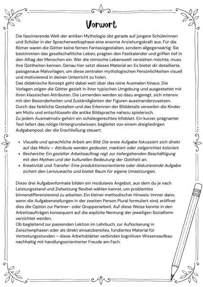 Malvorlagen: Götter im Lateinunterricht
