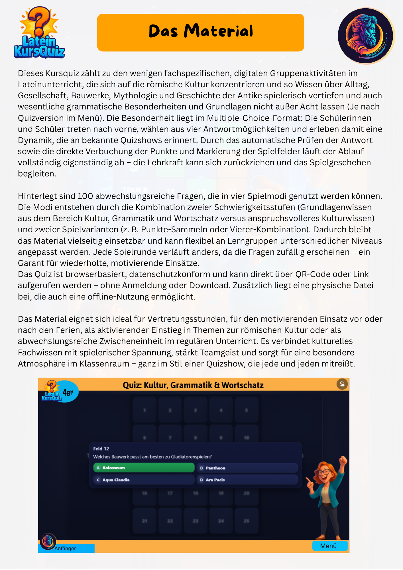 KursQuiz Latein 3 - Quiz römische Kultur