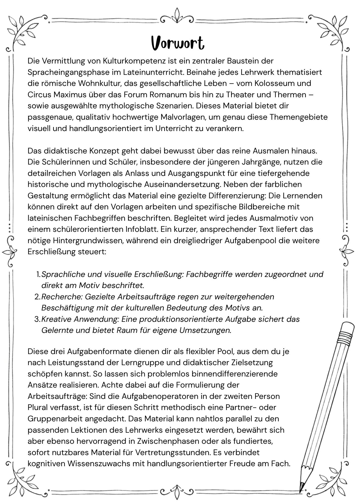 Malvorlagen für den Lateinunterricht (Malen und Lernen)