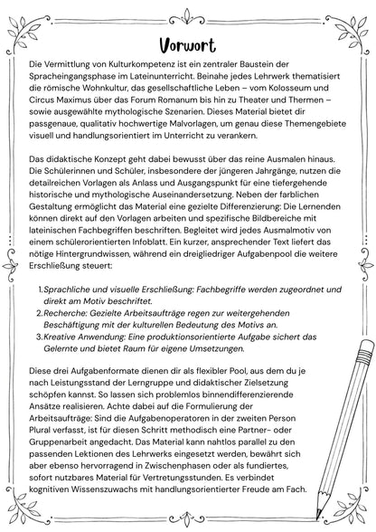 Malvorlagen für den Lateinunterricht (Malen und Lernen)