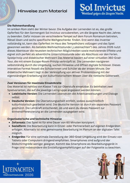 Sol Invictus - EduEscape Winter / Weihnachten 2026