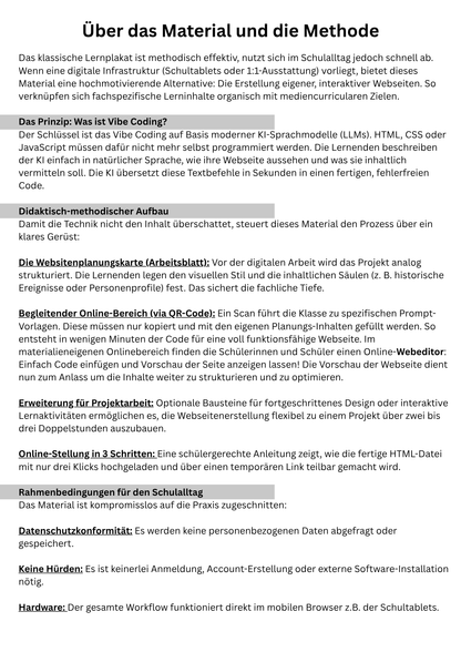Webseiten im Unterricht bauen (Vibe-Coding und KI)